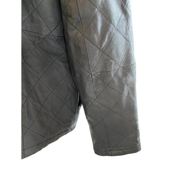 Vintage Dialogue QVC Style Diamond Stitch Black Leather Jacket Women’s M - Picture 3 of 15